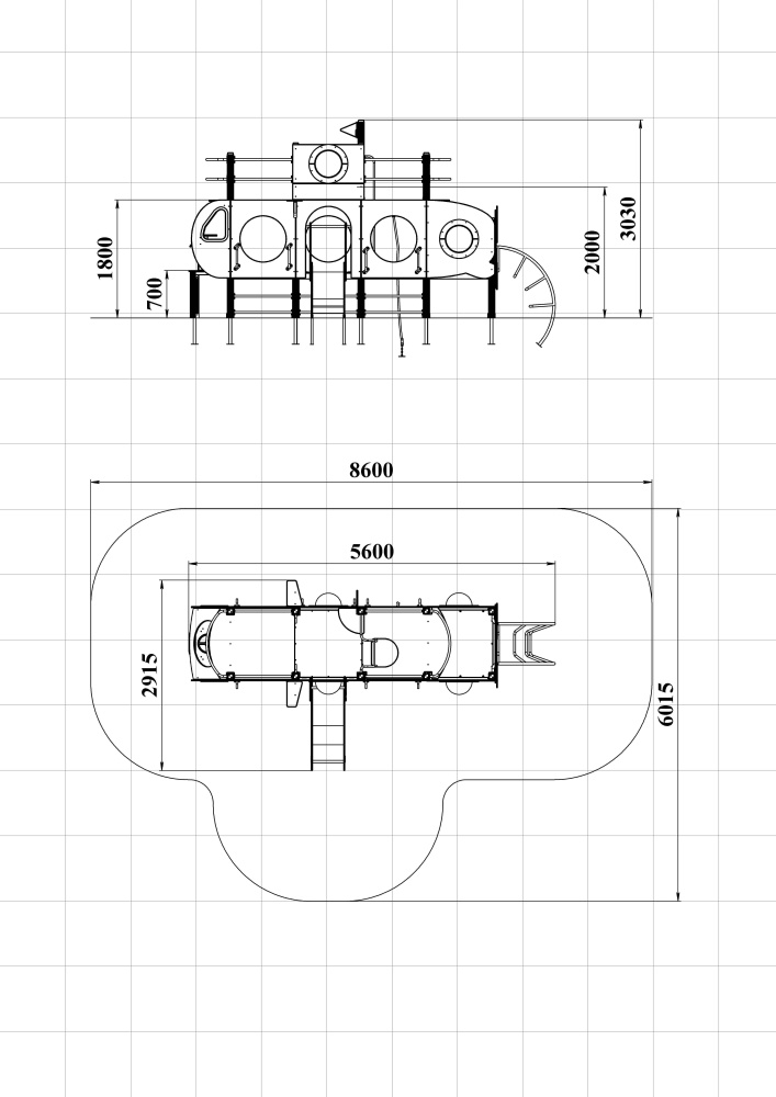 ДИК 2.39-ДЕРЕВО Детский игровой комплекс Н=700 мм