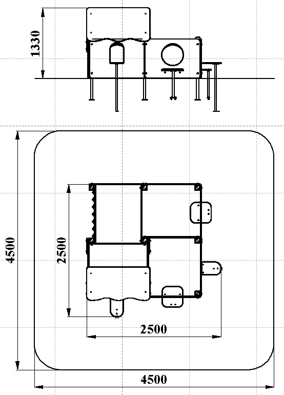 МФ 5.163 Лабиринт 4 секции Граффити