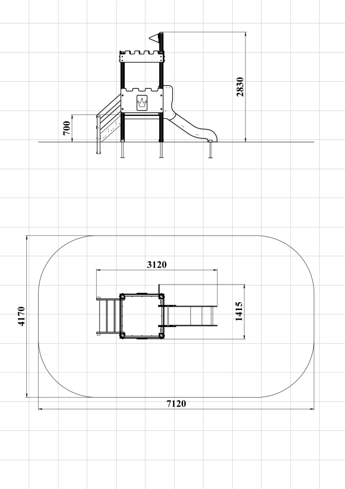 ДИК 1.095-ДЕРЕВО Детский игровой комплекс Н=700