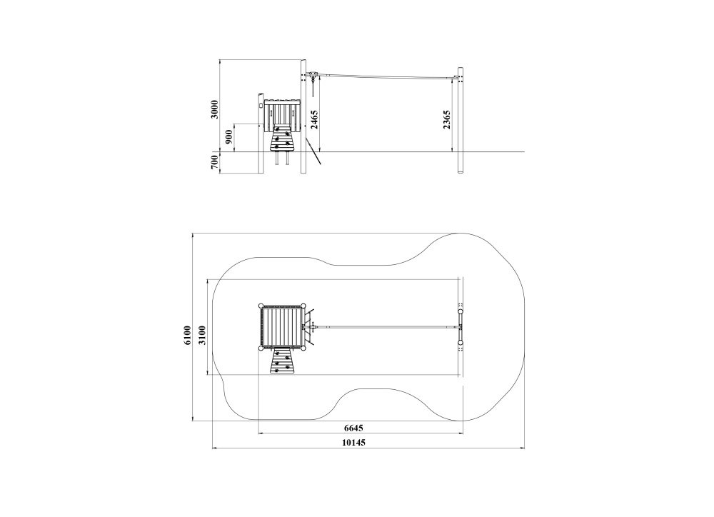 ДИО 6.103 Подвесная дорога на бревнах