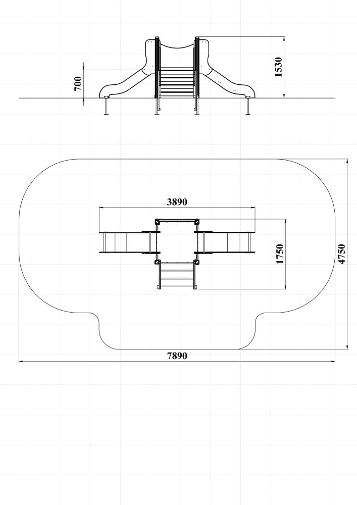 ДИО 5.02-ДПК Горка мини двойная Н=700 мм