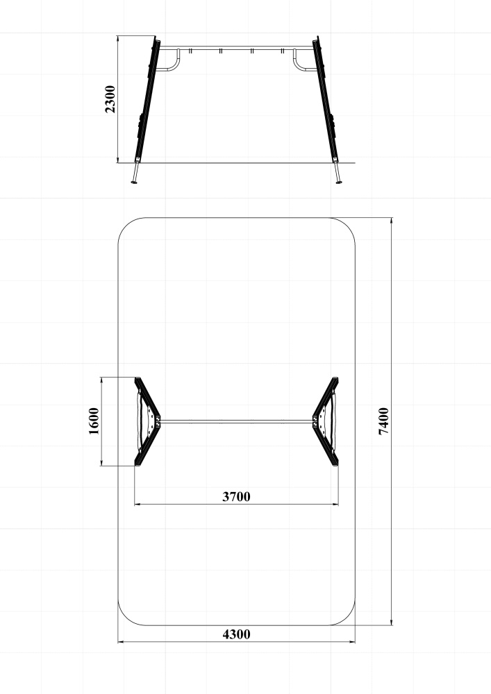 ДИО 1.105 Качели двойные (подвесы в комплект не входит)