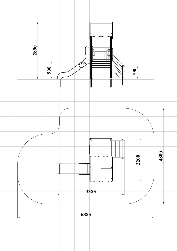ДИК 2.132 Детский игровой комплекс Н=900 мм