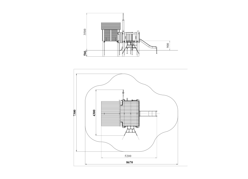 ДОУ 7.302 Комплекс беседка с горкой