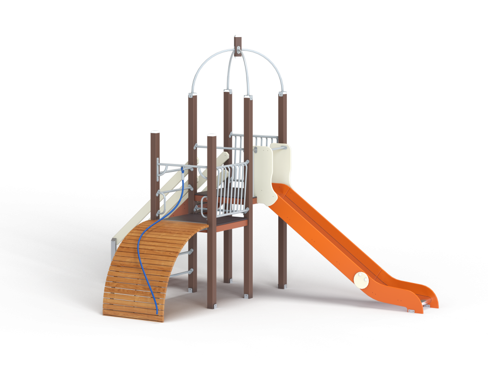 ДИК 1.225-ДПК Детский игровой комплекс Горка с трапом Н=1500