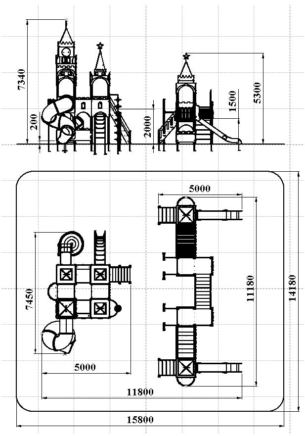 ДИК 8.03 Детский игровой комплекс Н=1500 мм, 2000 мм