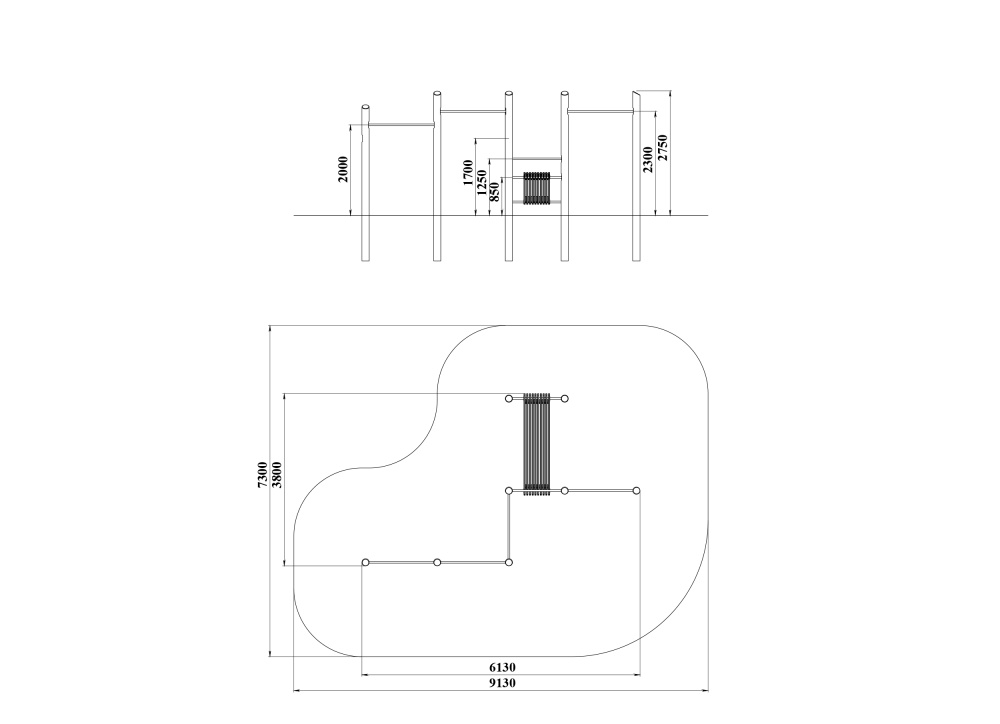 ДП 7.384 Комплекс универсальный на бревнах