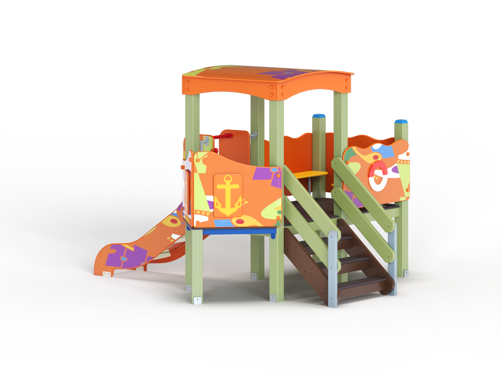 МФ 4.091 Горка Кораблик H=700 мм Граффити