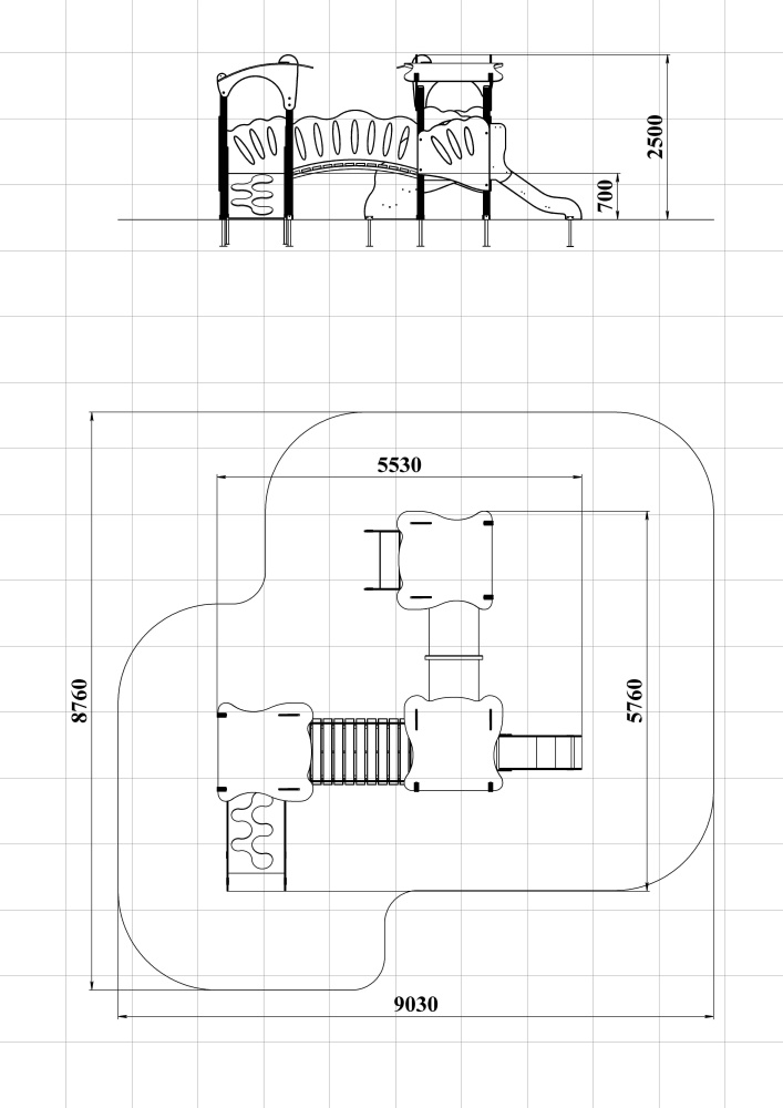 ДИК 3.25-ДПК Детский игровой комплекс Н=700 мм
