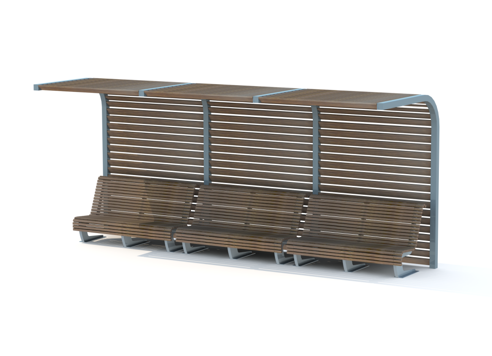 МФ 9.103 Навес над лавочкой 3 секции 6 метров (без скамьи)