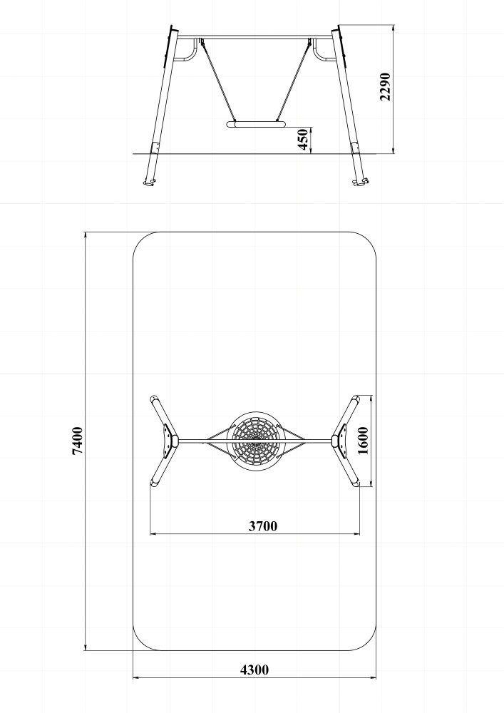 ДИО 1.15-К Качели Гнездо на круглых столбах