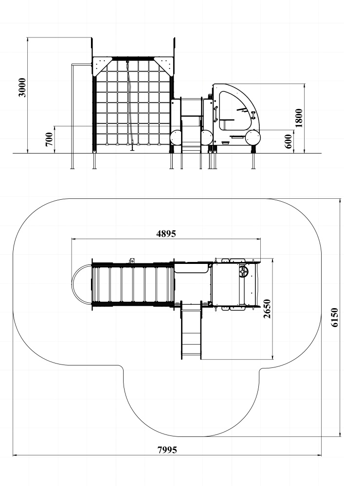 МФ 4.022 Машина с горкой Н=700