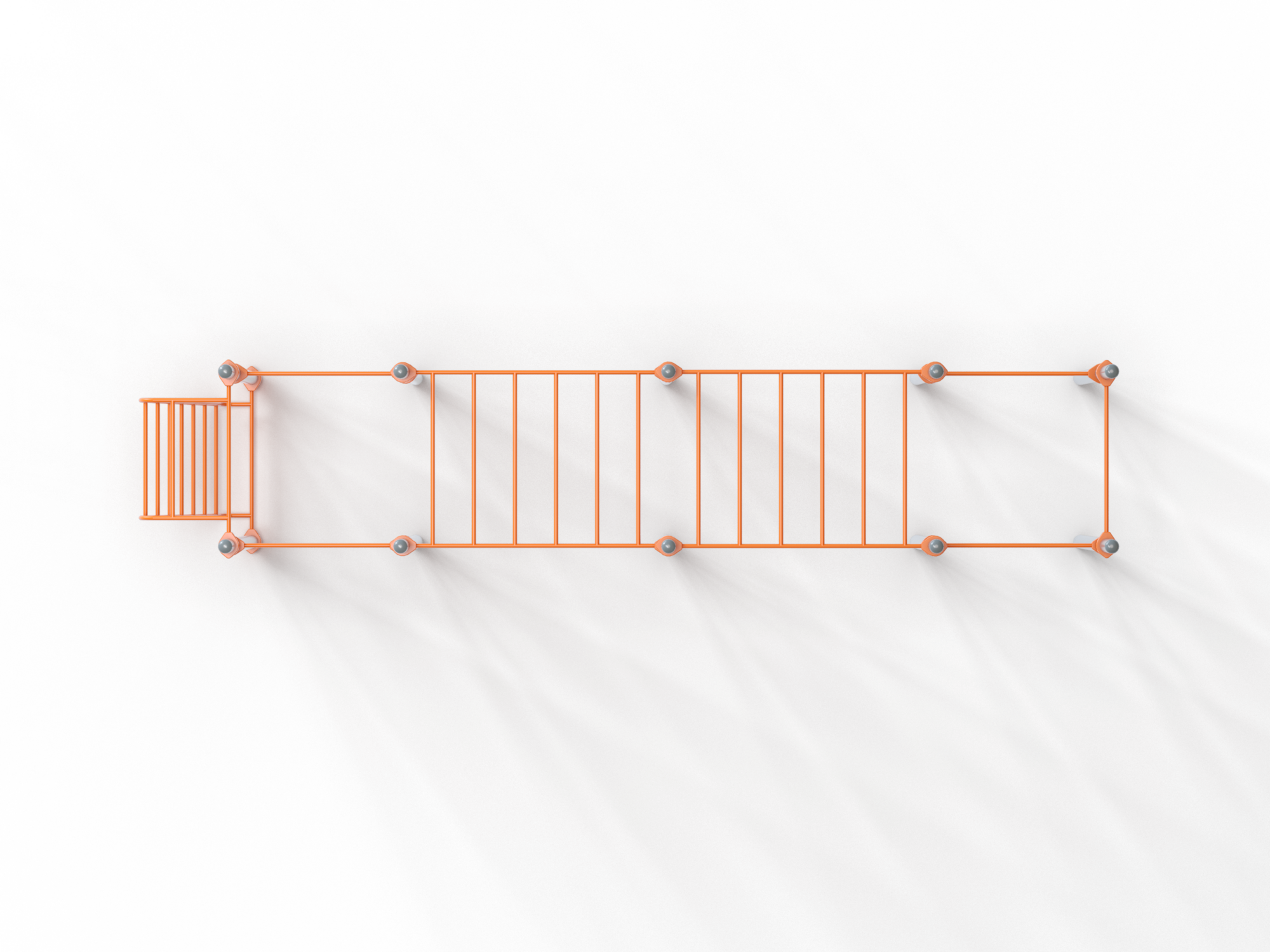 СО 7.031 Рукоход двойной, 5 турников и наклонная шведская стенка