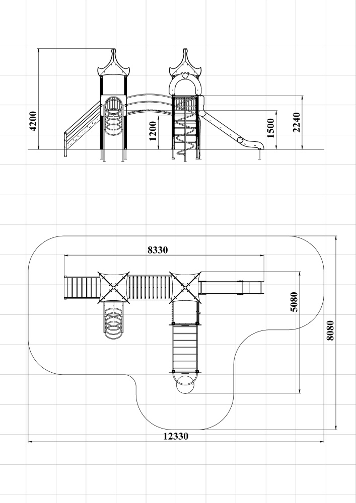 ДИК 3.04-ДПК Детский игровой комплекс Н=1500 мм