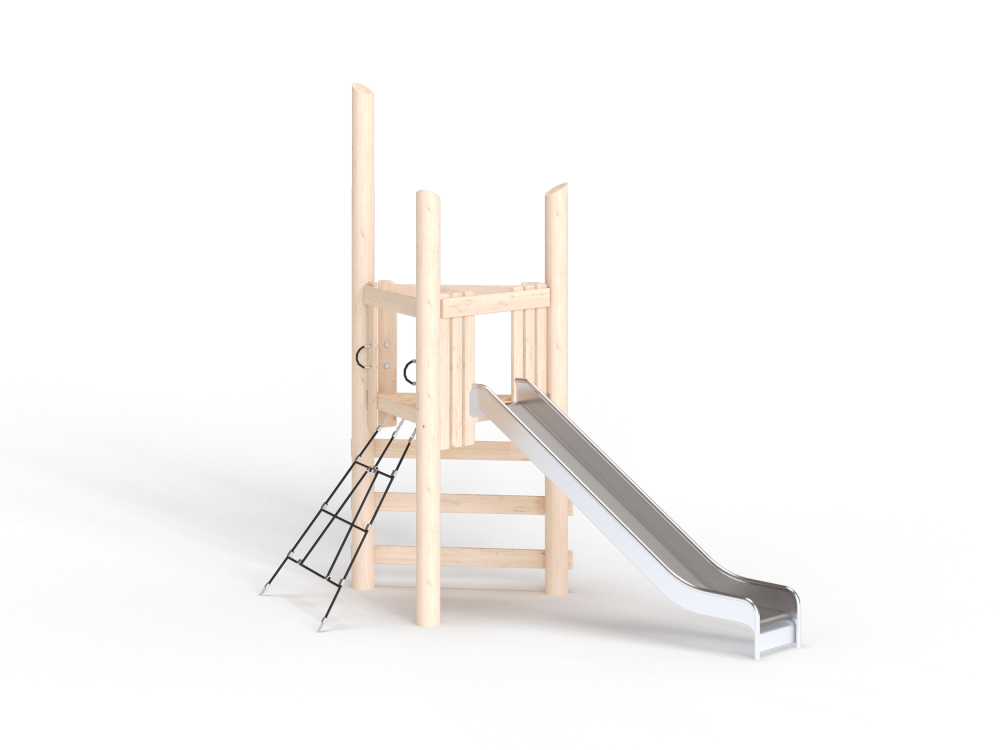 ДП 4.130-КВ02 Комплекс из бревен с горкой нержавеющей 1400