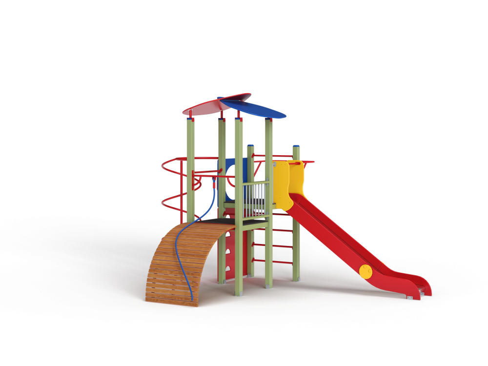 ДИК 1.230-ДЕРЕВО Детский игровой комплекс с горкой H=1500 мм