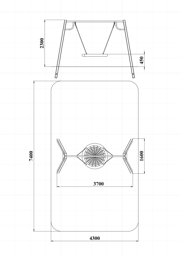 ДИО 1.16 Качели Гнездо на металлических стойках