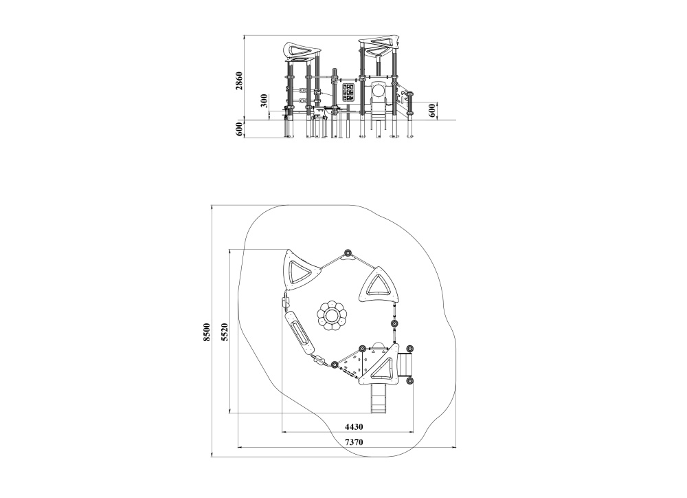 МФ 8.411.11 Песочница с тремя крышами