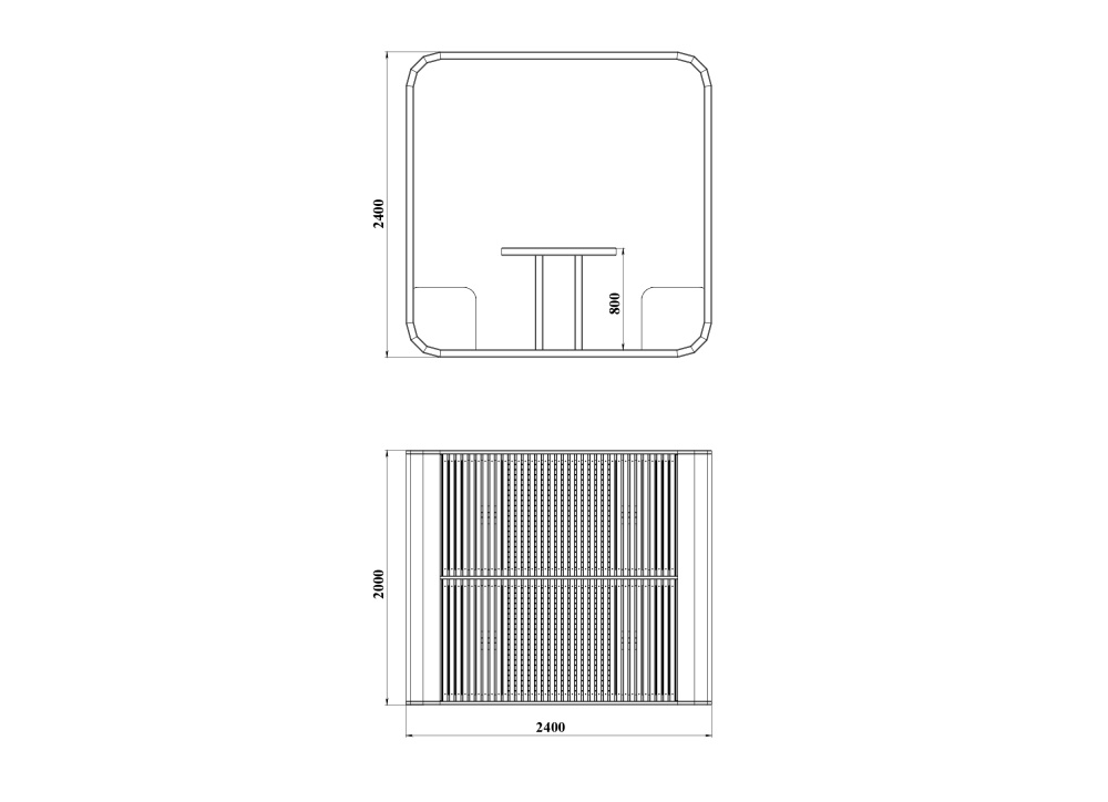 МФ 9.403 Беседка ДПК  со столом открытая