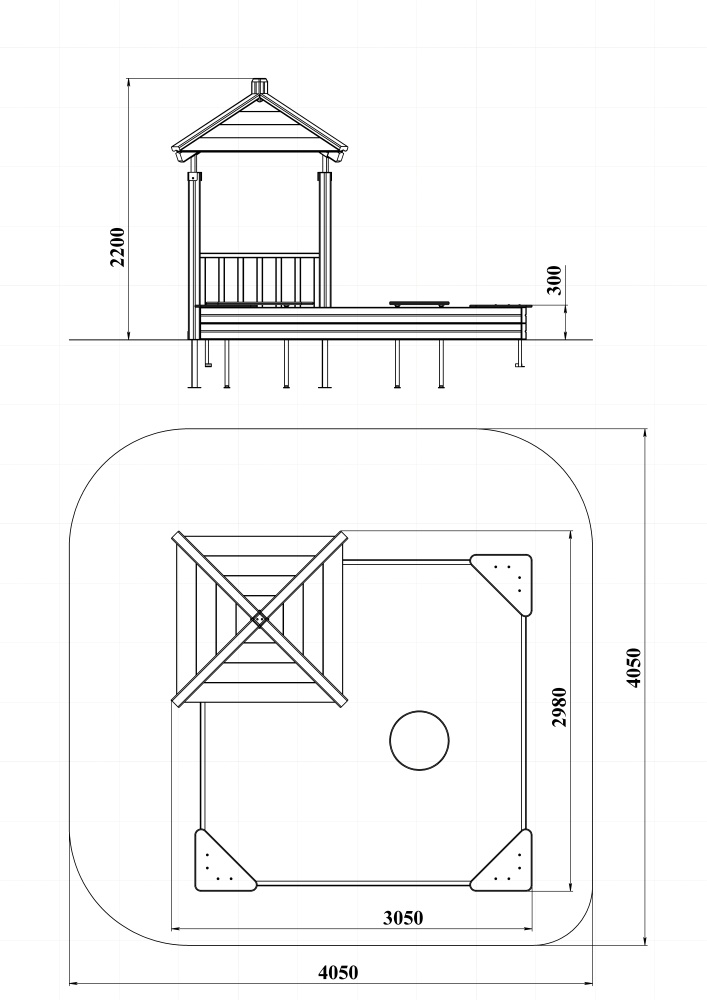 МФ 5.11-В3 Домик беседка с песочницей