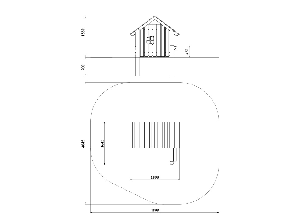 ДП 2.101-К Домик 2х1.65 из бревен