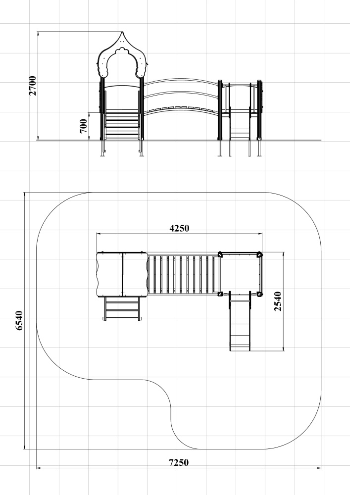 ДИК 2.094-ДЕРЕВО Детский игровой комплекс Н=700 мм