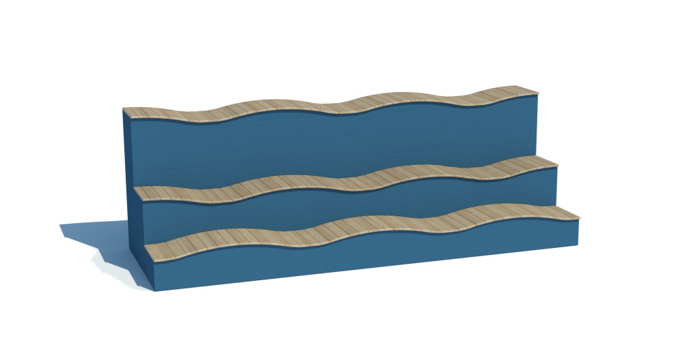 ДП 5.041 Трибуна - скамья волна 6000х2100х2000 мм