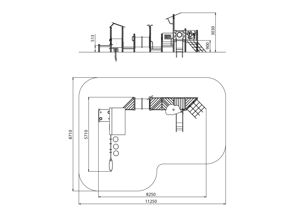 ДИК 3.241 Детский игровой комплекс Н=900 