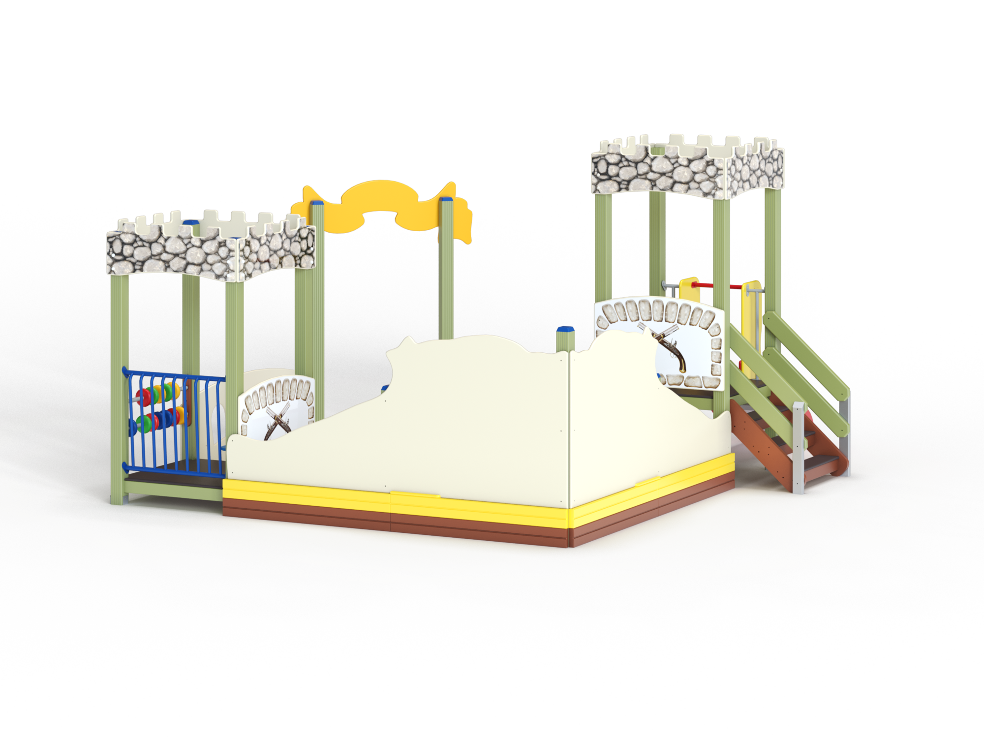 МФ 3.49 Песочный дворик с горкой Н=700 мм