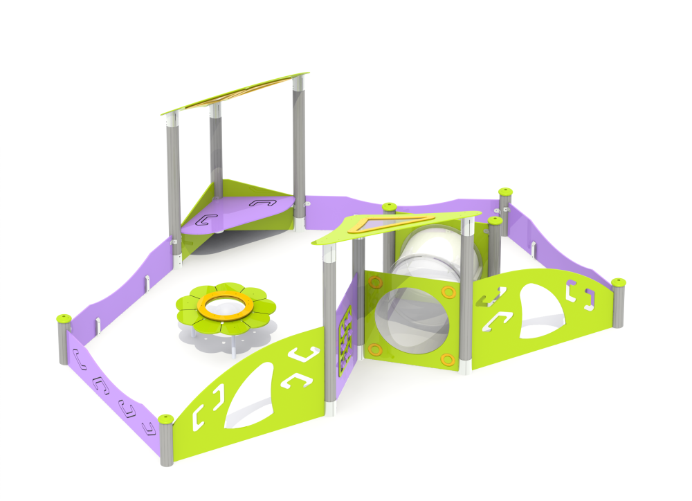 МФ 8.416.11 Песочница с крышами туннелем и цветочком