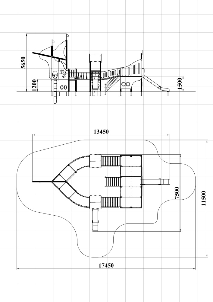 ДИК 7.082-ДЕРЕВО Детский игровой комплекс Н=1200 мм, 1500 мм