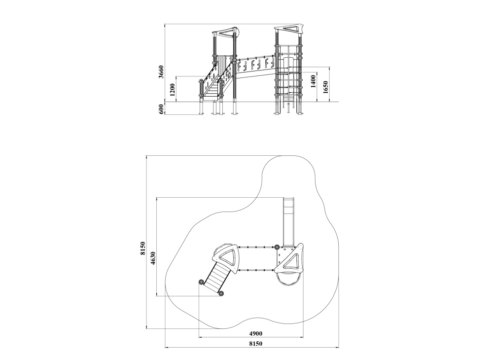 УК 7.214.01 Две башни с лазалками и горкой