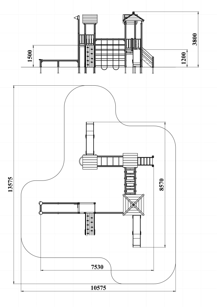 ДИК 4.301 Детский игровой комплекс Н=1200, 1500 мм