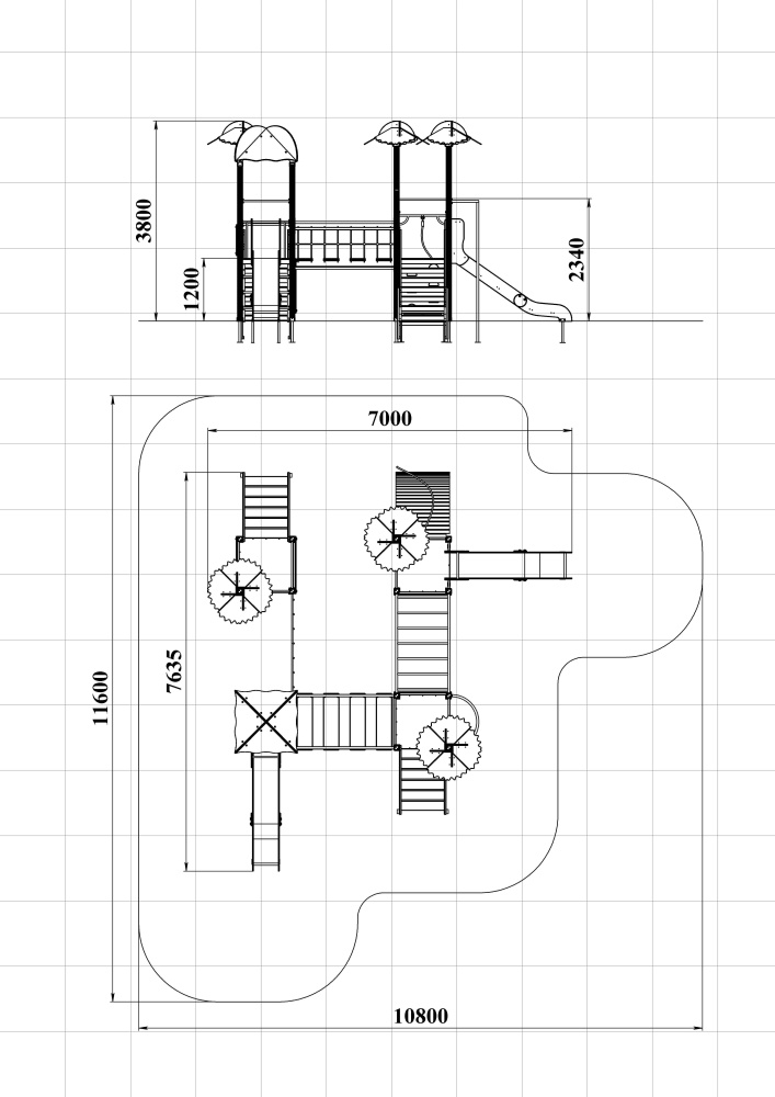 ДИК 4.26-ДЕРЕВО Детский игровой комплекс Н=1200 мм