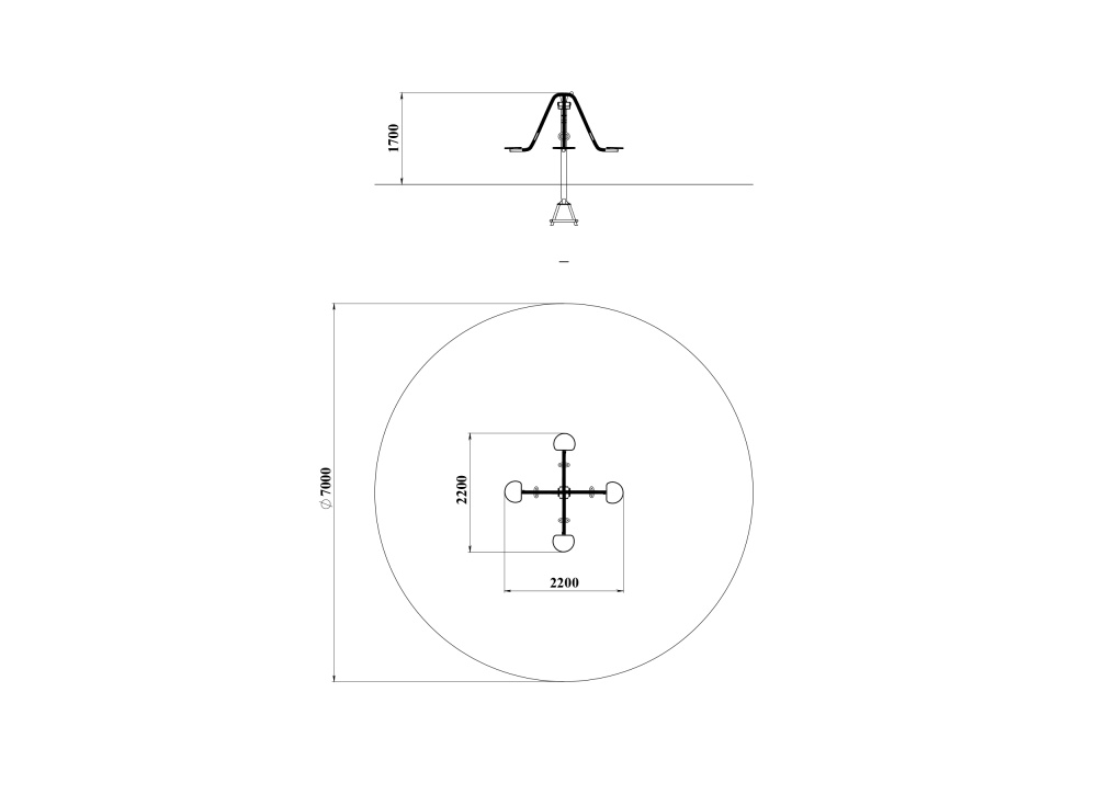 ДИО 2.33.11 Карусель с четырьмя качающимися сидениями