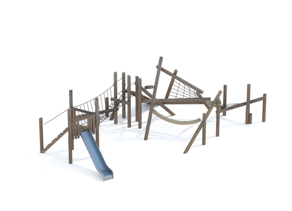 ДП 3.169 Комплекс из бревен с горкой и сетками