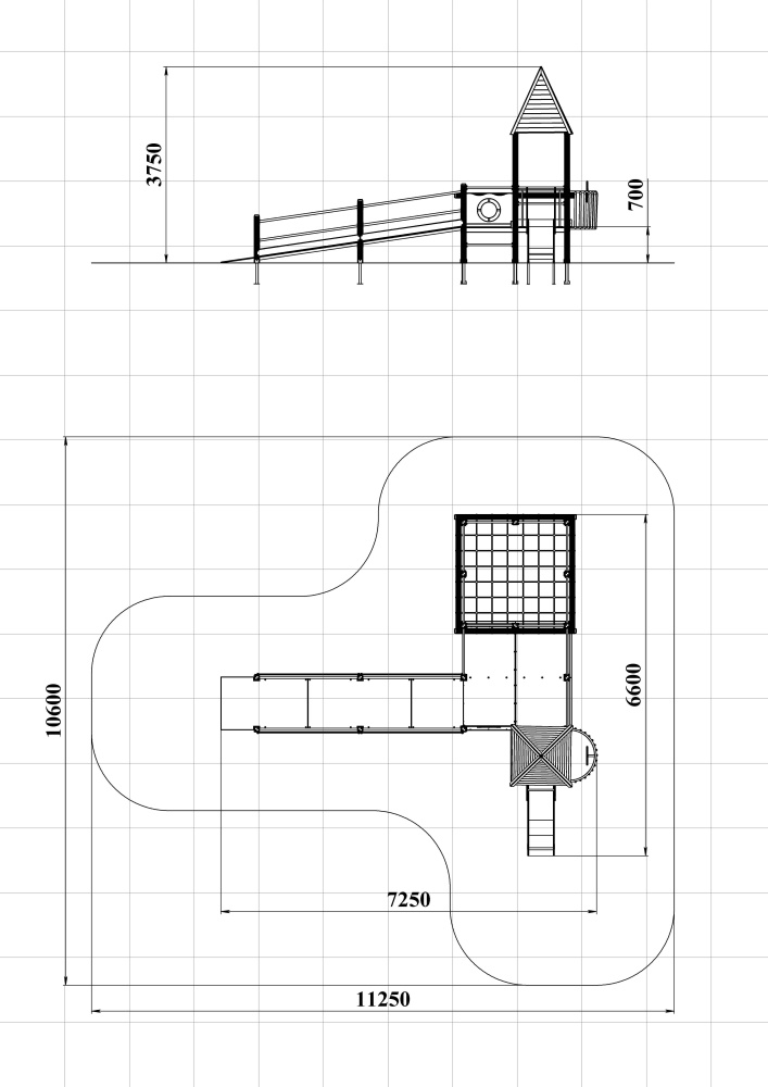 ДИК 3.23-ДЕРЕВО Детский игровой комплекс Н=700 мм
