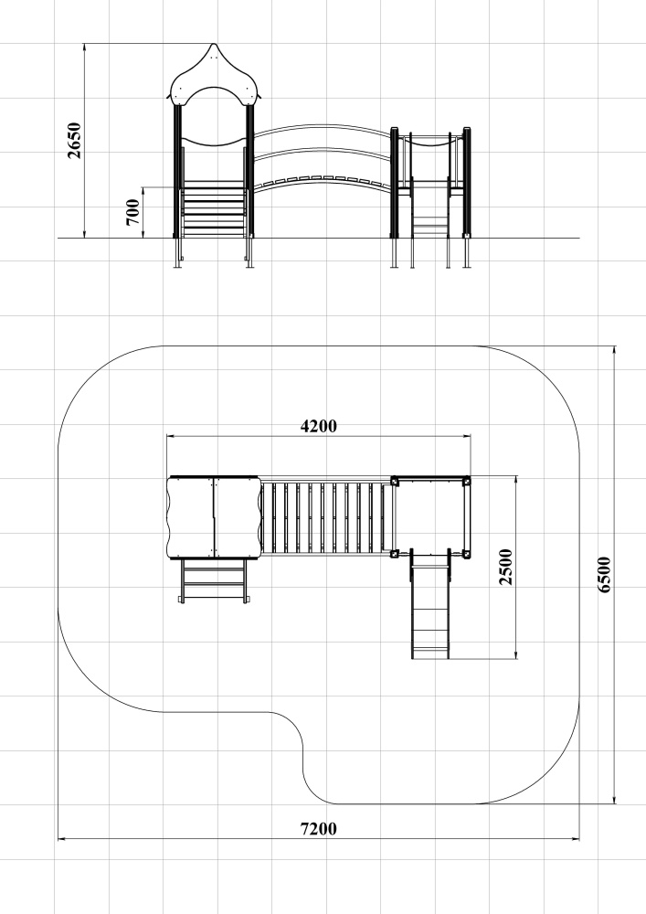 ДИК 2.091-ДПК Детский игровой комплекс Н=700 мм