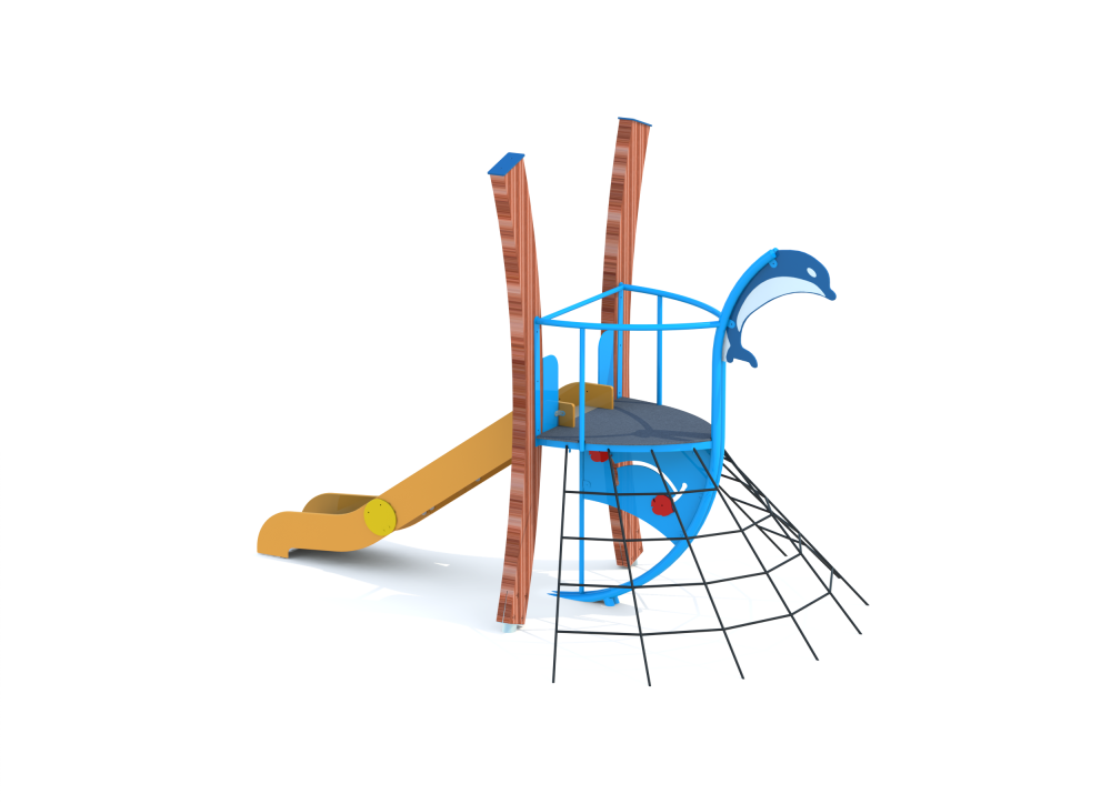 УК 7.907.21 Флекс горка с сеткой пор. окрас