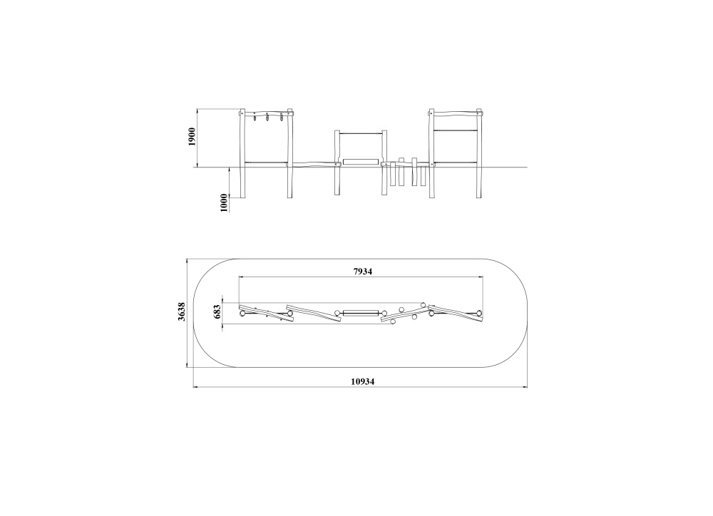 ДП 3.202-К Комплекс для лазания на бревнах