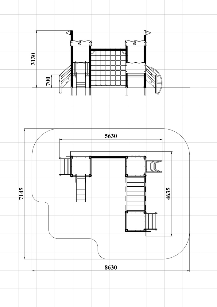 ДИК 3.12-ДЕРЕВО Детский игровой комплекс Н=700 мм