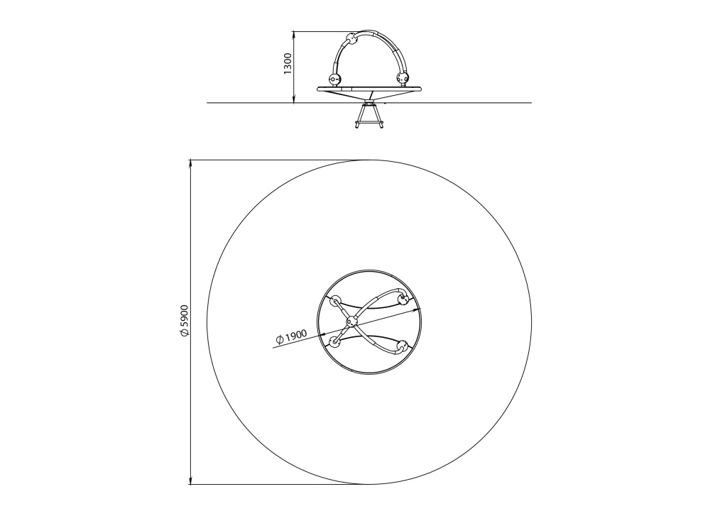 ДИО 2.32.01 Карусель платформа с шарами нерж