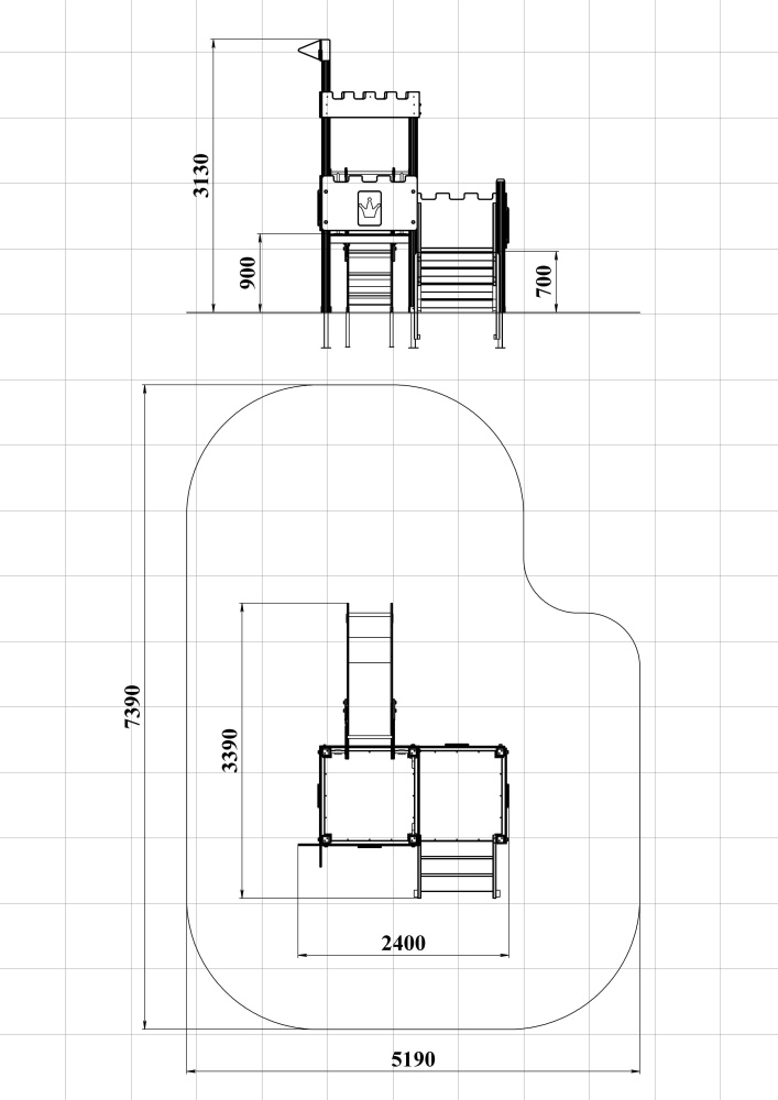 ДИК 2.135-ДПК Детский игровой комплекс Н=900 мм