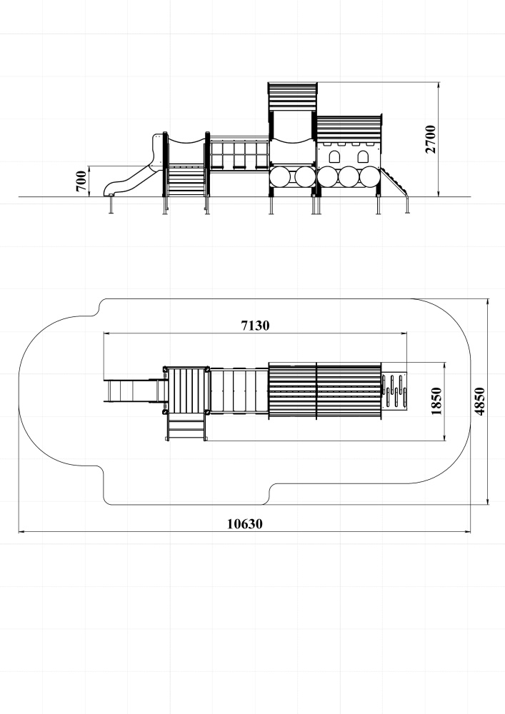 МФ 4.061-ДЕРЕВО Локомотив с 1 вагоном и горкой Н=700 мм