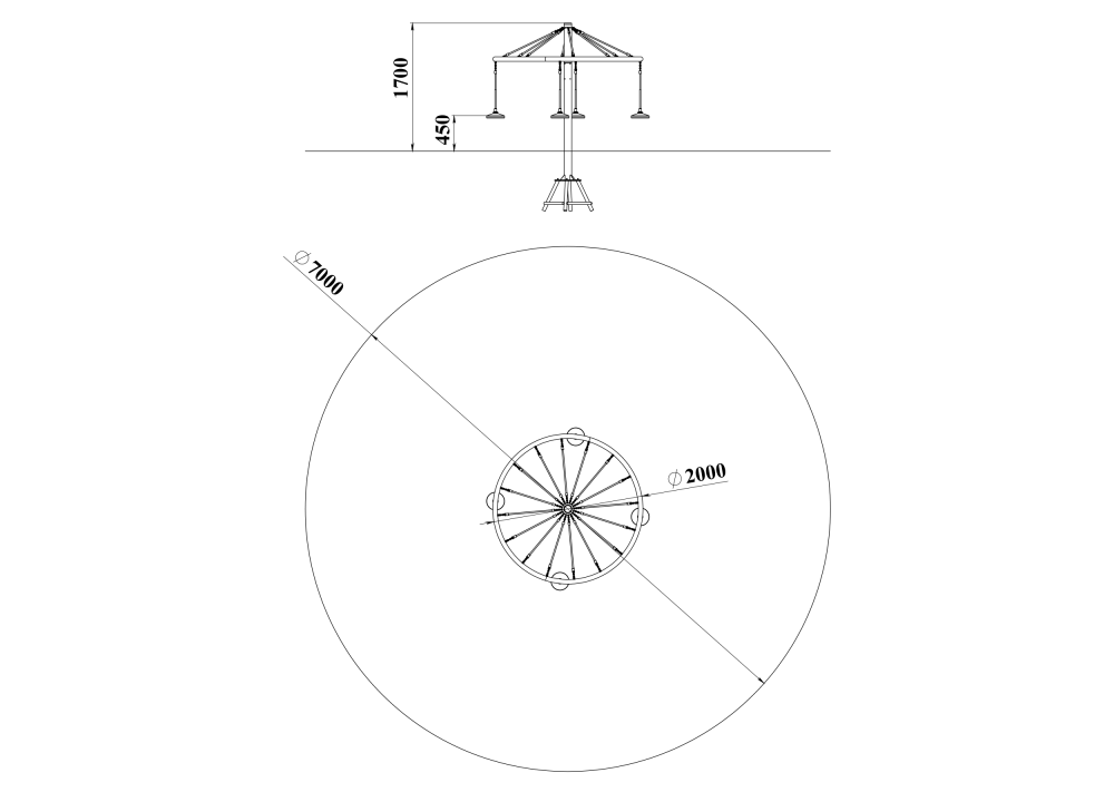 ДИО 2.402.21 Карусель веревочная с сидениями