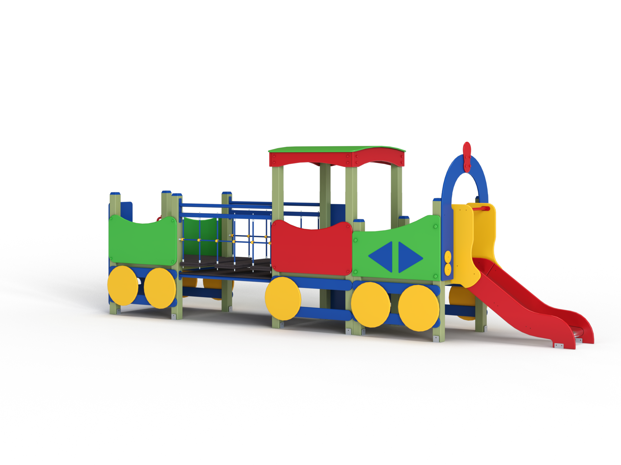 МФ 4.04-ДЕРЕВО Паровоз с 1 вагоном и горкой Н=700 мм