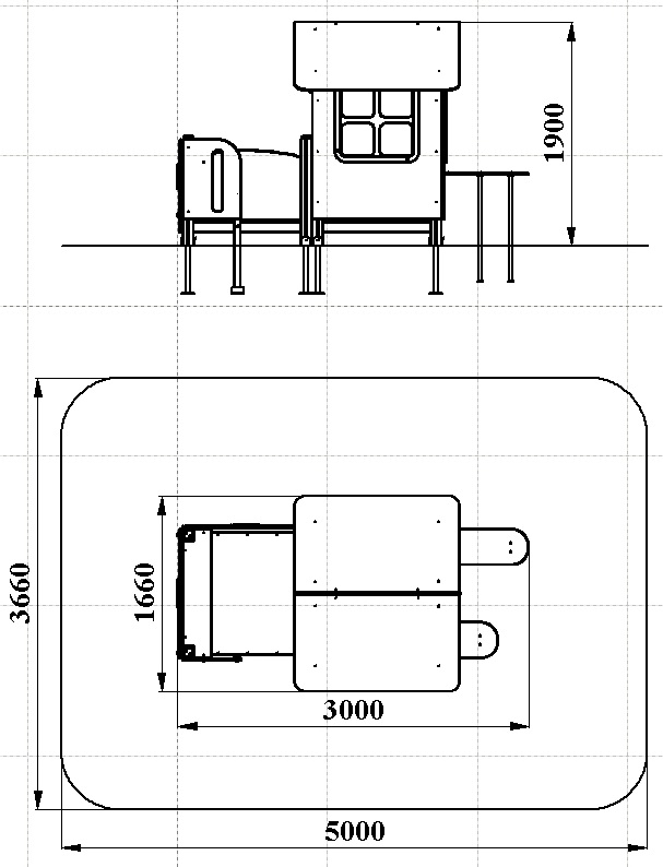 МФ 5.252-ДЕРЕВО Домик с внешними столиком и скамейкой