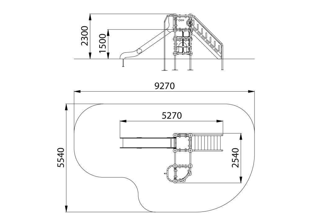 УК 7.512.11 Горка с вертикальной лазалкой цинк