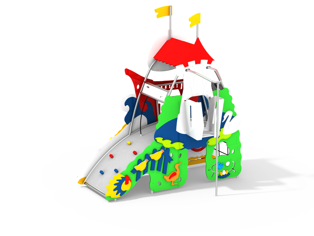 МФ 8.103.11 Домик с горкой двухстороний рыбка и озеро