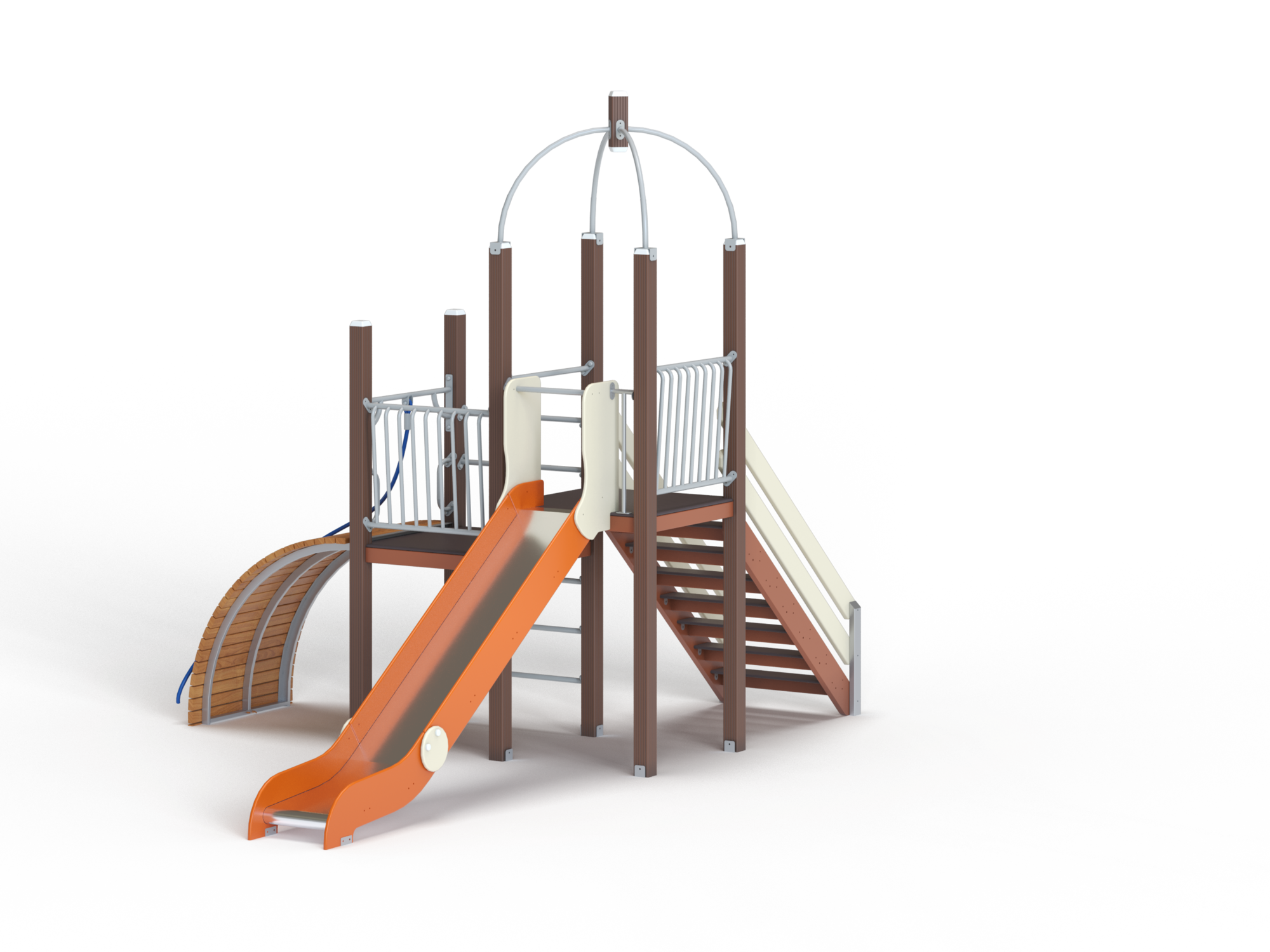 ДИК 1.225-ДПК Детский игровой комплекс Горка с трапом Н=1500